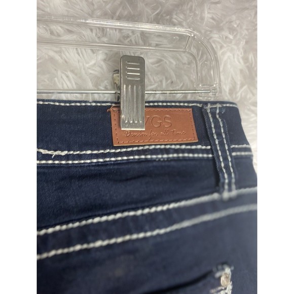 VGS  Women's Jeans Skinny Sz 12 Embroidered Medium/Dark - Picture 6 of 12